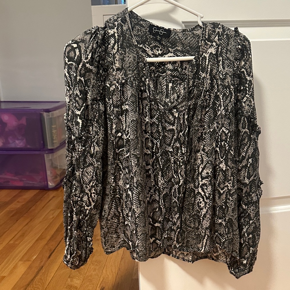 Jessica Simpson Monochrome Snake Print Blouse
